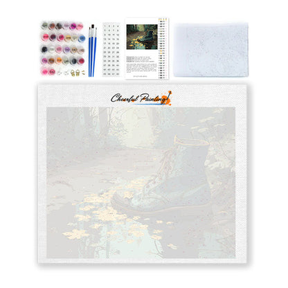 Sliten stövel - Måla efter siffror