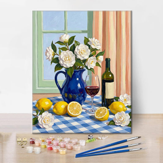 Ett mysigt bord - Måla efter siffror