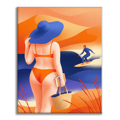 Stranddagslycka - Måla efter siffror