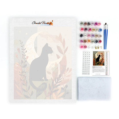 Svart katt Sil - Måla efter siffror