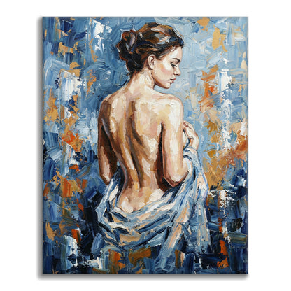 Blå silhuett - Måla efter siffror