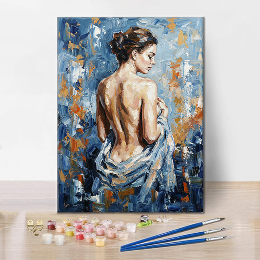 Blå silhuett - Måla efter siffror