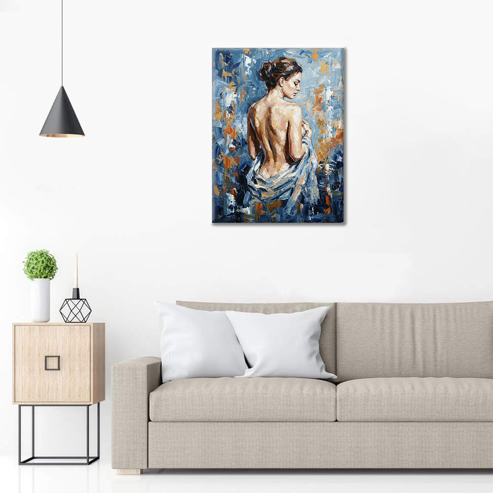 Blå silhuett - Måla efter siffror