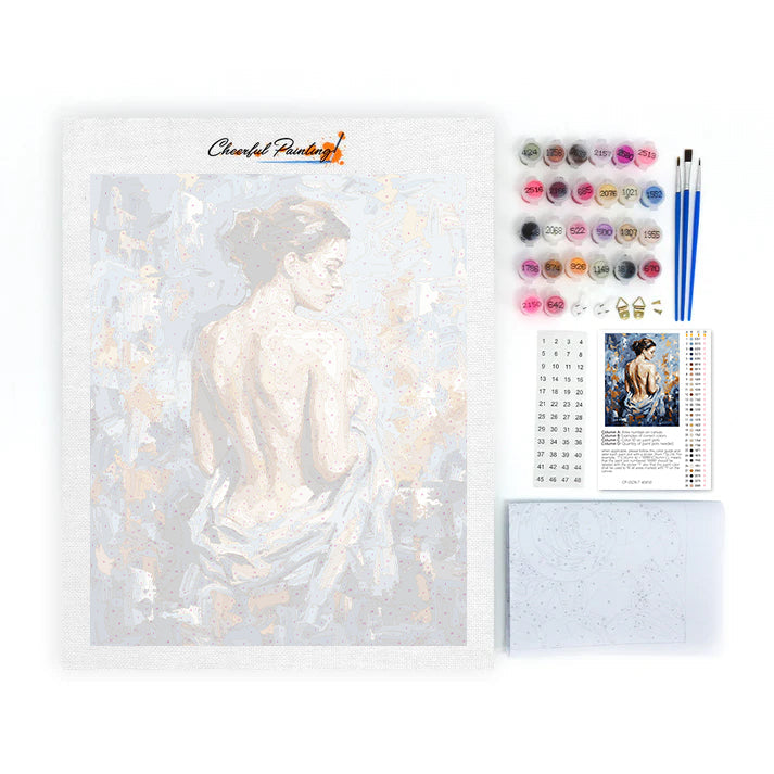 Blå silhuett - Måla efter siffror