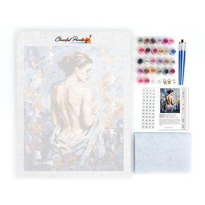 Blå silhuett - Måla efter siffror