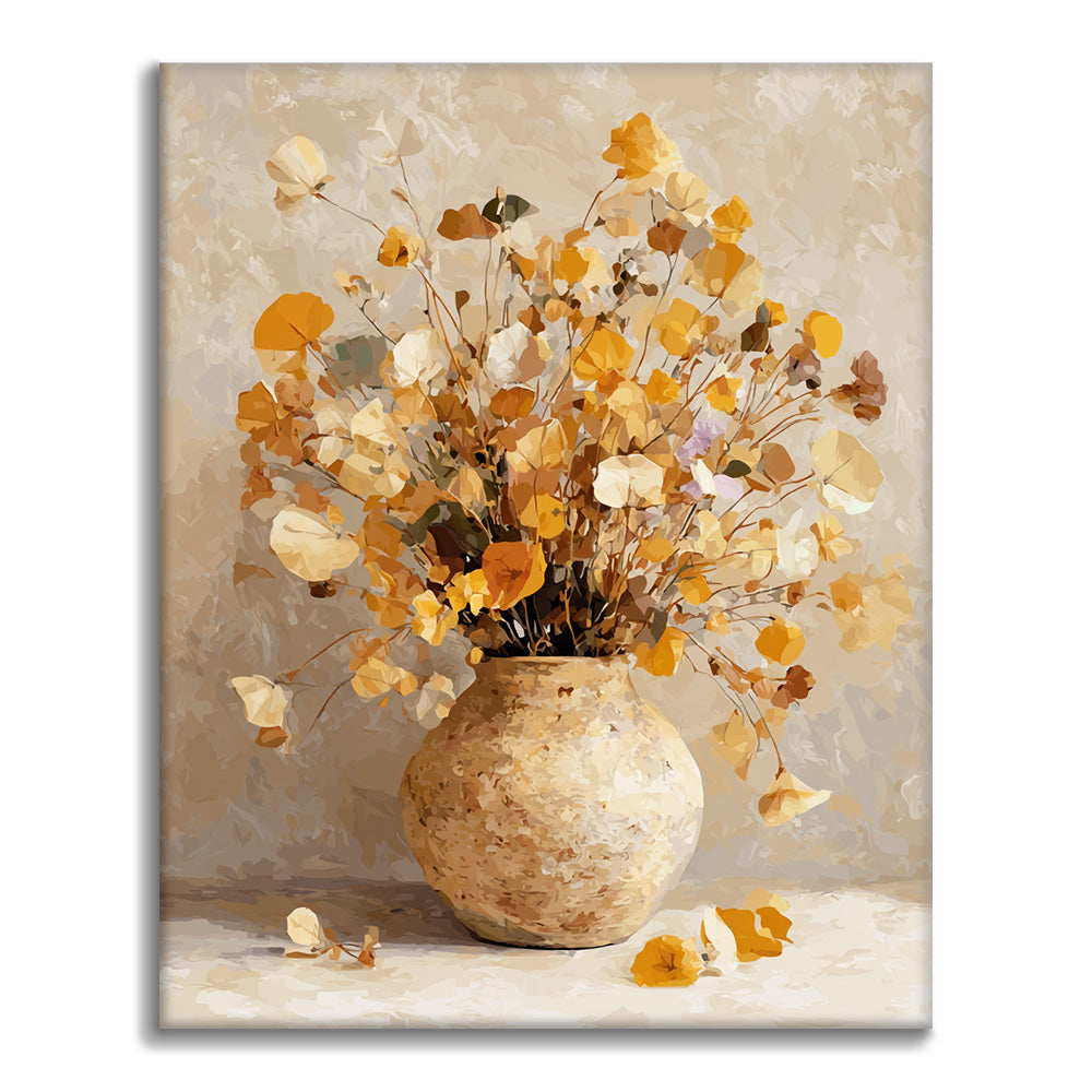 Torkade blommor - Måla efter siffror