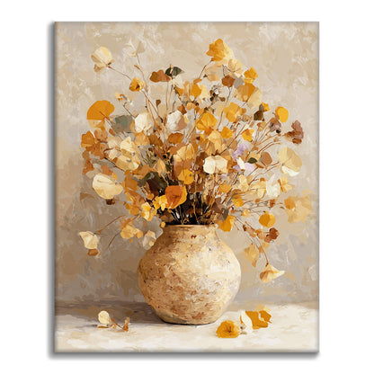 Torkade blommor - Måla efter siffror