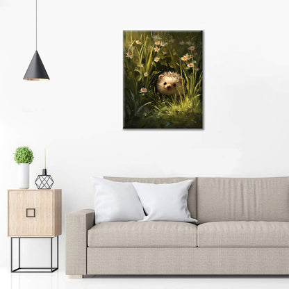 Blommig igelkott - Måla efter siffror