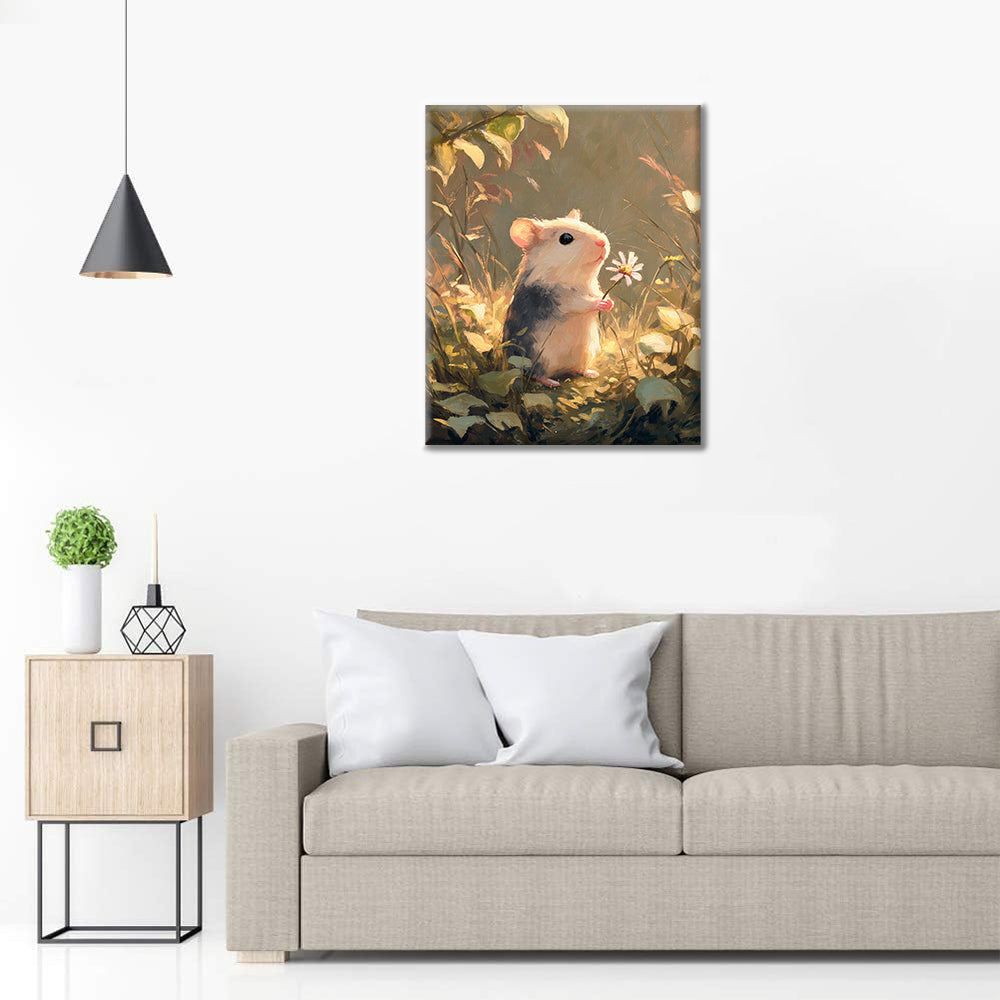 Blommor och mus - Måla efter siffror