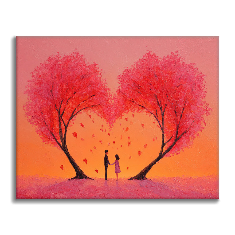 Hjärtans omfamning - Måla efter siffror