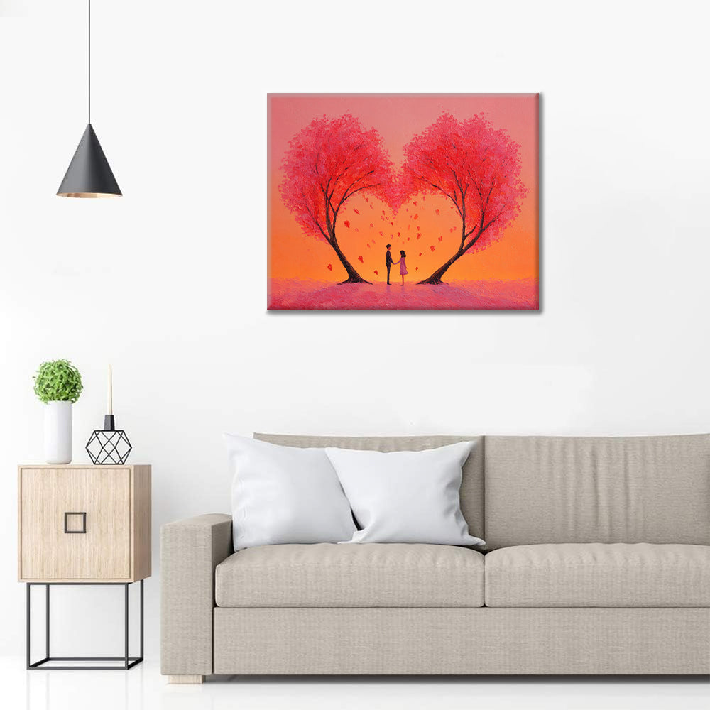 Hjärtans omfamning - Måla efter siffror