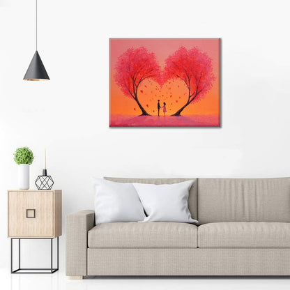 Hjärtans omfamning - Måla efter siffror