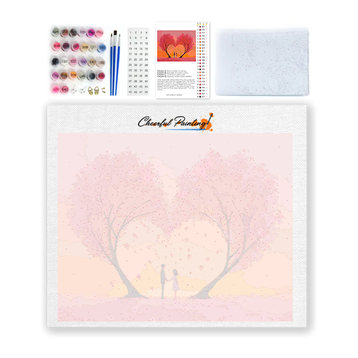 Hjärtans omfamning - Måla efter siffror