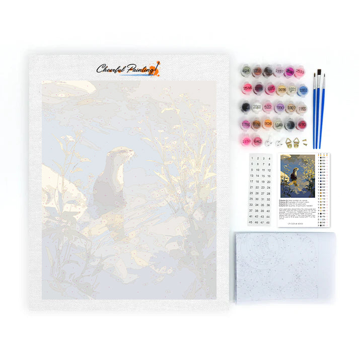 Otter vid floden - Måla efter siffror