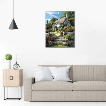 Halmtakshus - Måla efter siffror