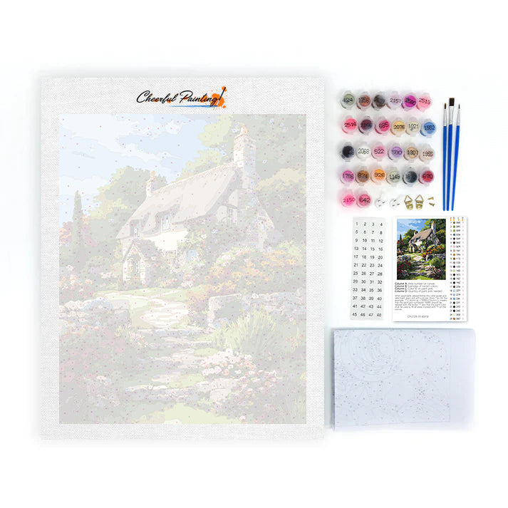 Halmtakshus - Måla efter siffror