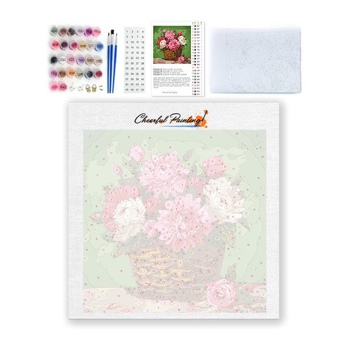 Blommande romans - Mini Måla efter nummer