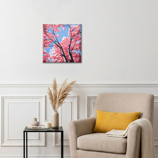 Körsbärsblommig himmel - Mini Måla efter nummer