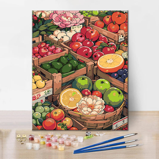 Solig gatumarknad I - Måla efter siffror