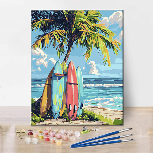 surfbräda - Måla efter siffror