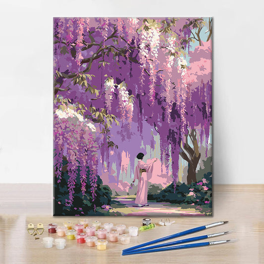 Wisteriaträdgården - Måla efter siffror