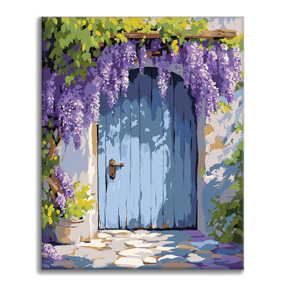 Wisteria-gardindörr - Måla efter siffror