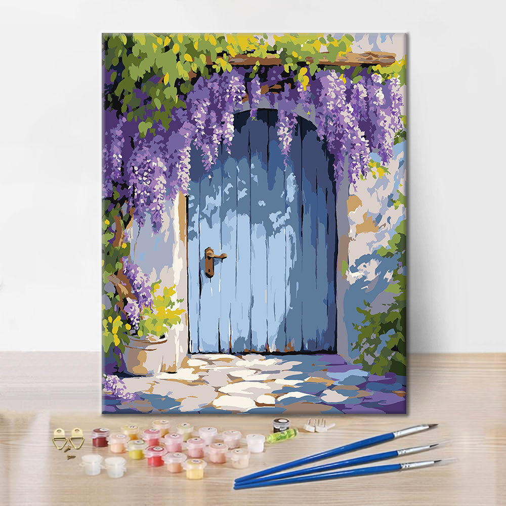 Wisteria-gardindörr - Måla efter siffror