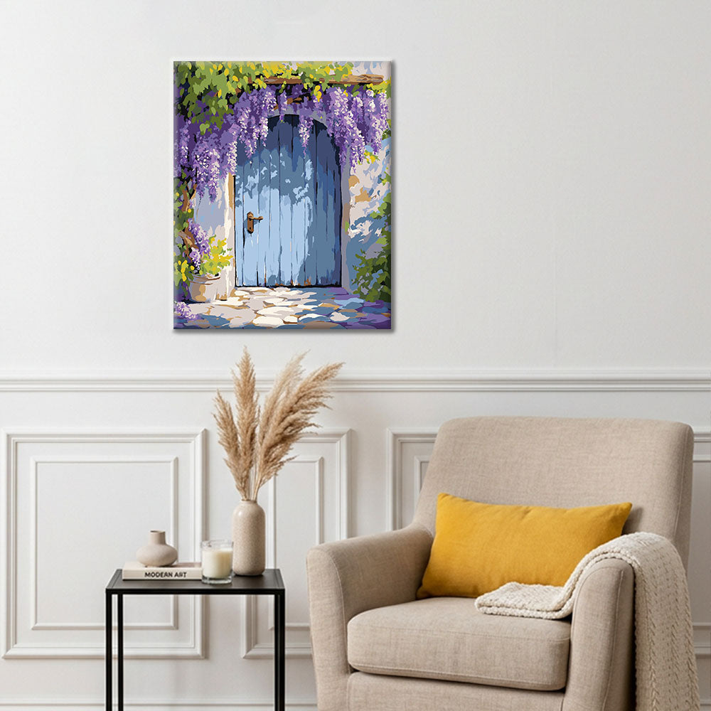 Wisteria-gardindörr - Måla efter siffror