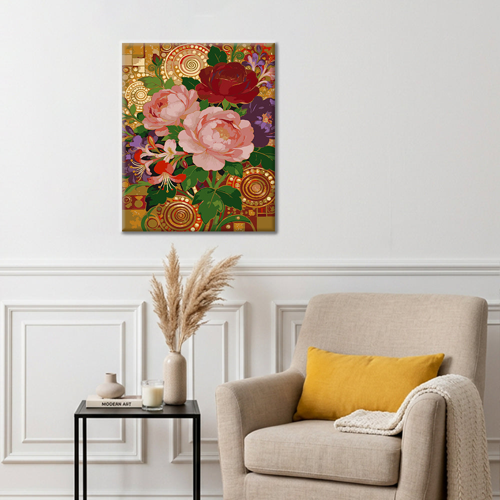 Klimts blommande dröm - Måla efter siffror