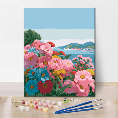 Kustblommor – Måla efter siffror
