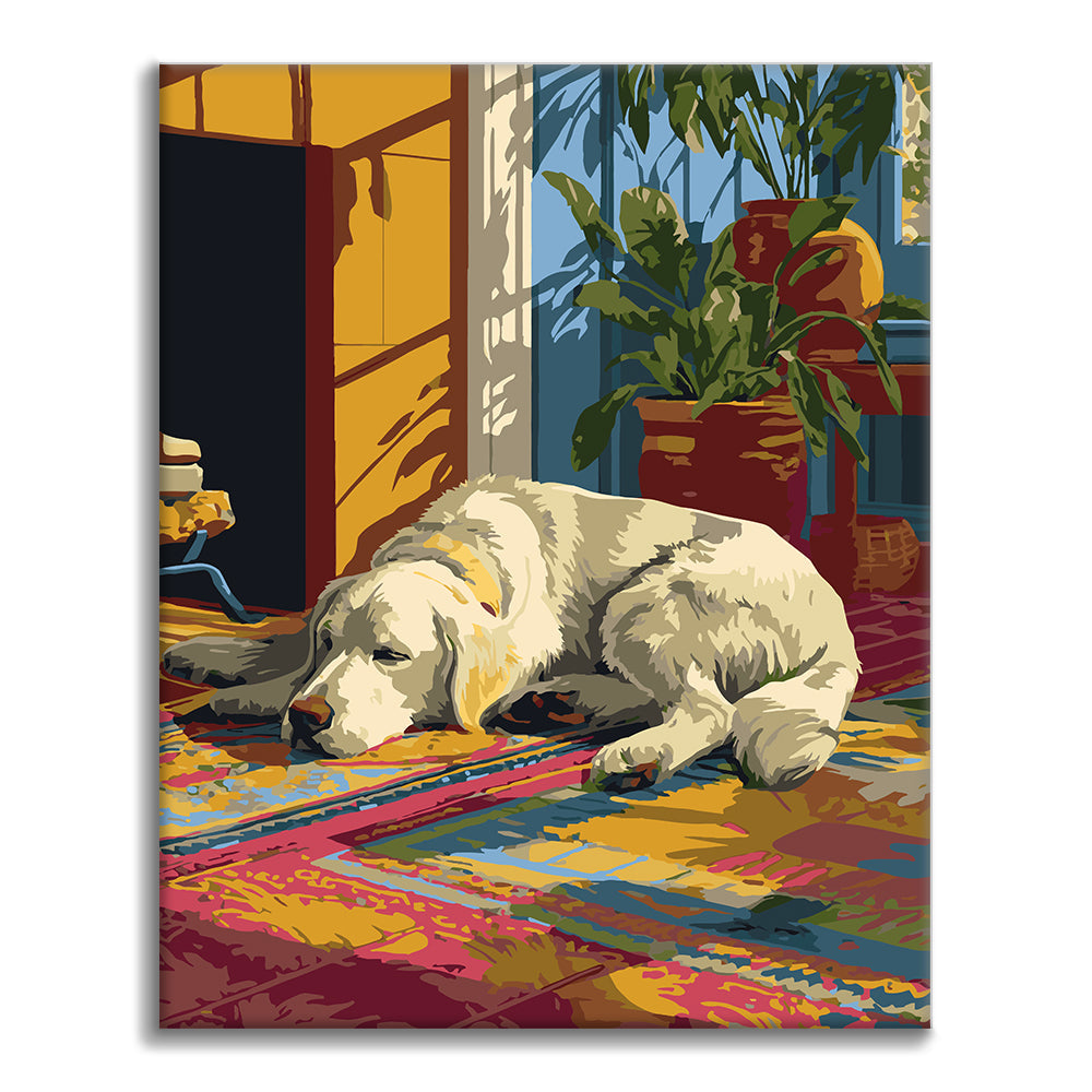 Lat golden retriever – Måla efter siffror