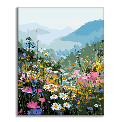 Bergsblomning – Måla efter siffror
