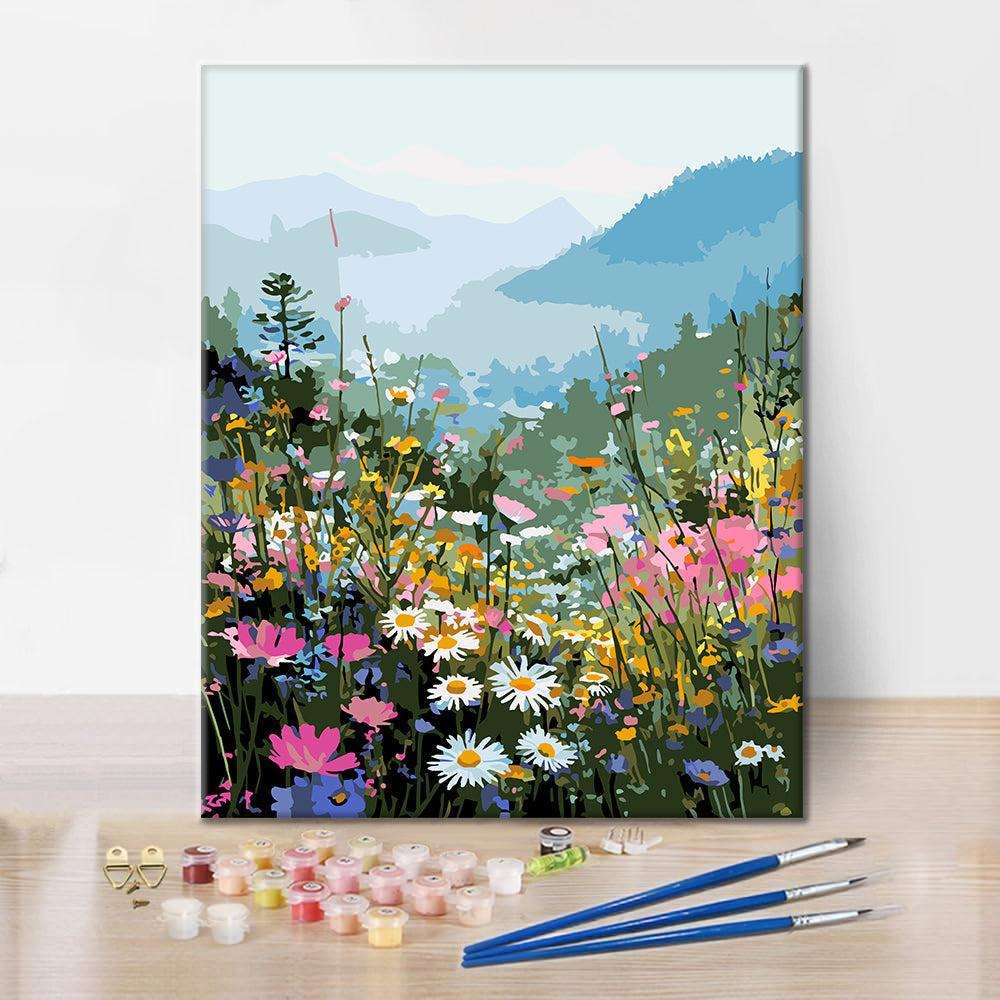 Bergsblomning – Måla efter siffror