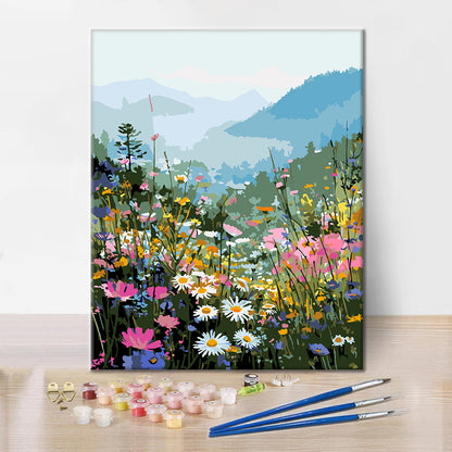 Bergsblomning – Måla efter siffror