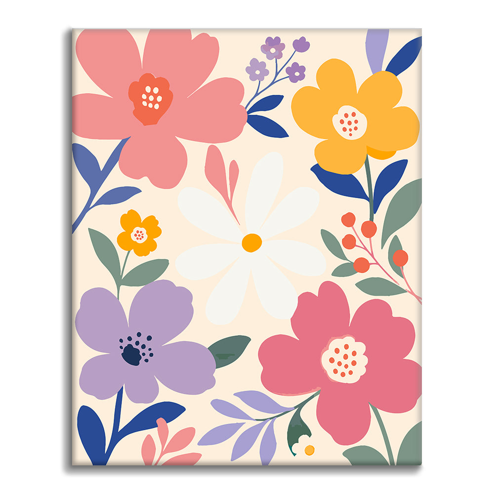 Moderna pastellblommor – Måla efter nummer