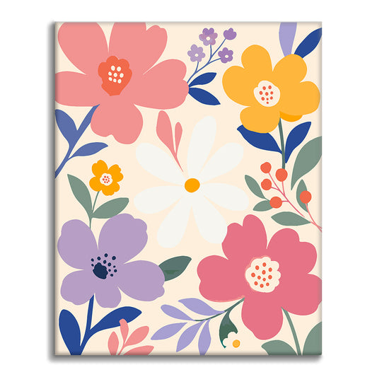 Moderna pastellblommor – Måla efter siffror