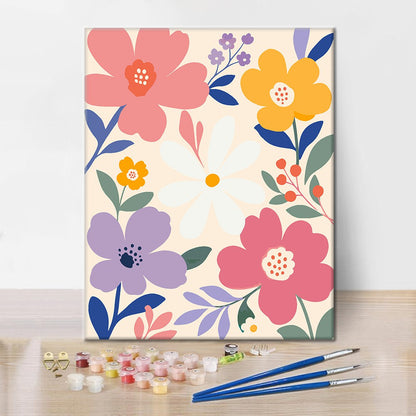 Moderna pastellblommor – Måla efter nummer