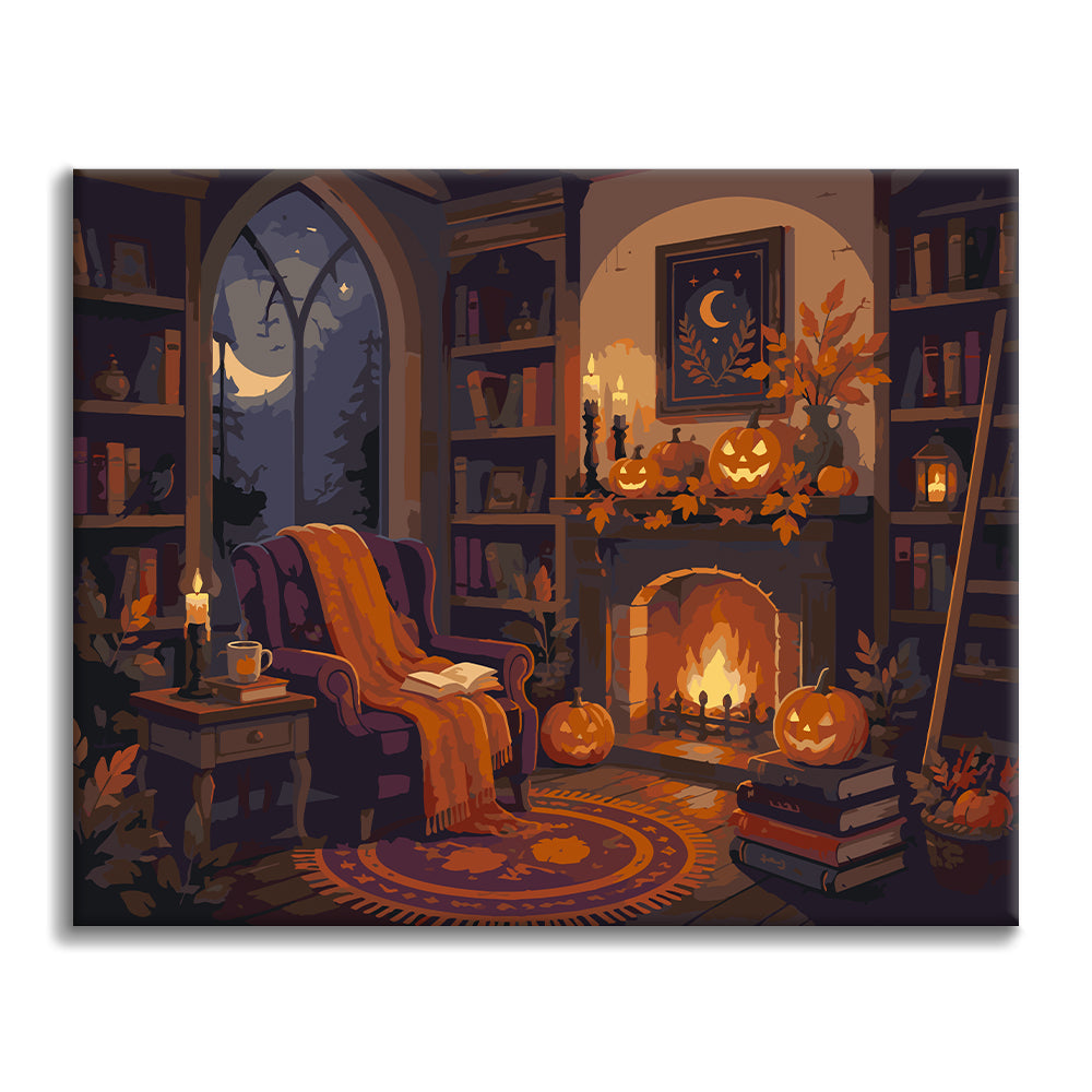 Mysigt Halloween-bibliotek – Måla efter nummer
