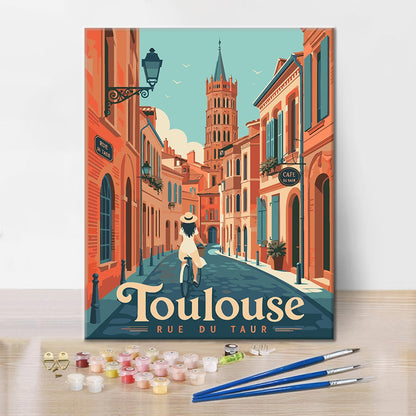 Toulouse Travel Street – Måla efter nummer