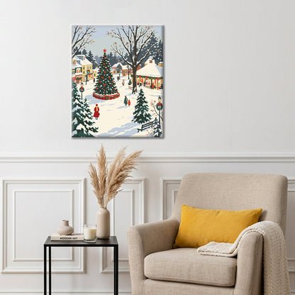 Snowy Town julgran – Måla efter nummer