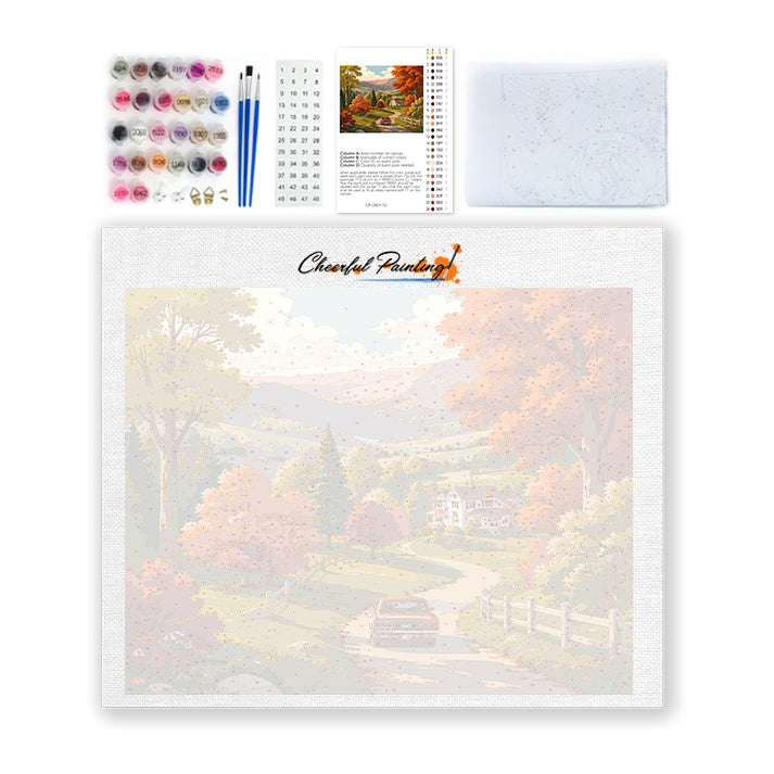 Country Drive genom Autumn Hills – Måla efter nummer
