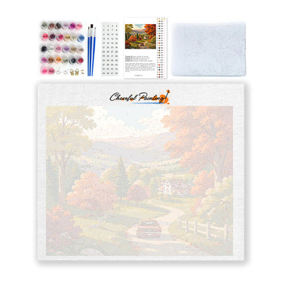 Country Drive genom Autumn Hills – Måla efter nummer