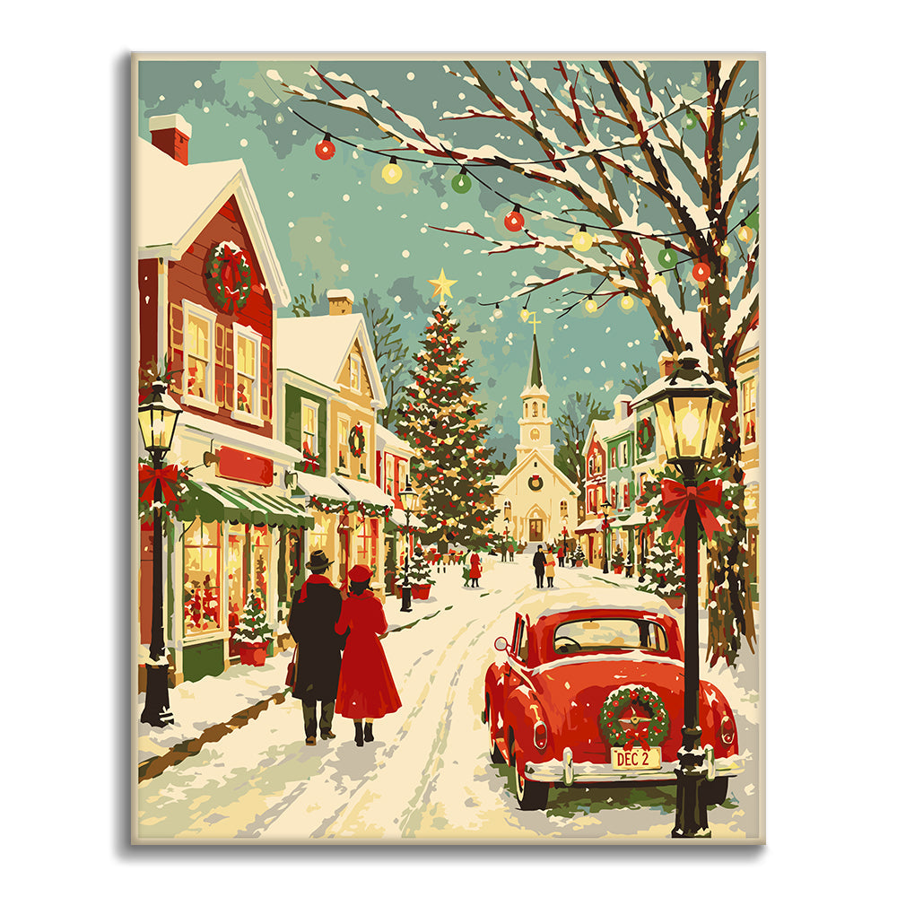 Vintage Christmas Main Street – Måla efter nummer