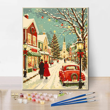 Vintage Christmas Main Street – Måla efter nummer