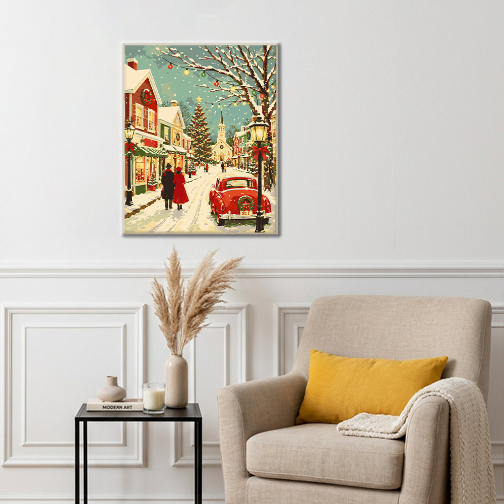 Vintage Christmas Main Street – Måla efter nummer