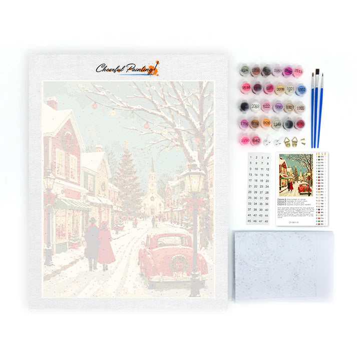 Vintage Christmas Main Street – Måla efter nummer