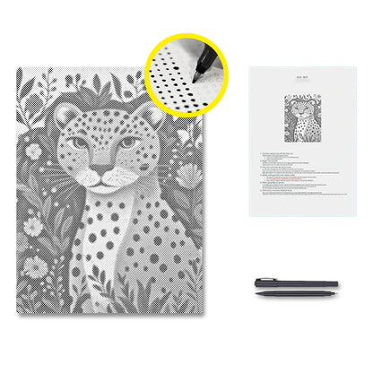 Djungelleopard - Prickmålning