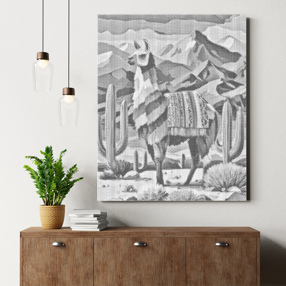 Lama som bär - Prickmålning