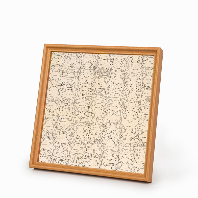 Groda - Träpussel att färglägga