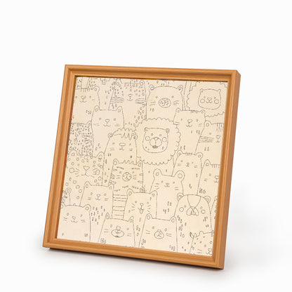 Djurrike - Träpussel att färglägga